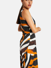 Morgan ženska crno-narančasta haljina