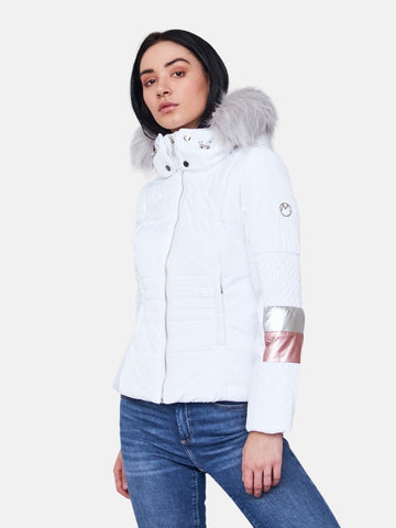 Marx ženska bijela jakna s kapuljačom