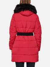 Marx ženska crvena bunda s kapuljačom i remenom