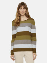 Teksturirani pleteni pulover dugih rukava s okruglim izrezom
