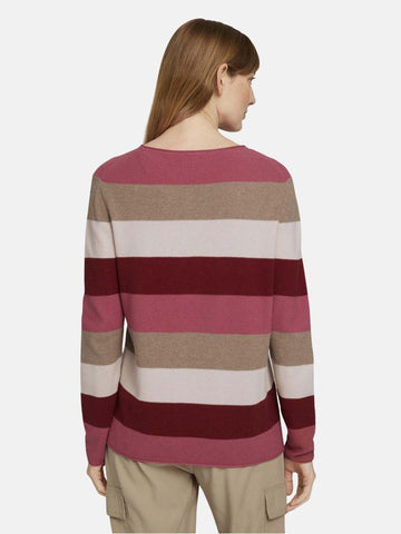 Teksturirani pleteni pulover dugih rukava s okruglim izrezom