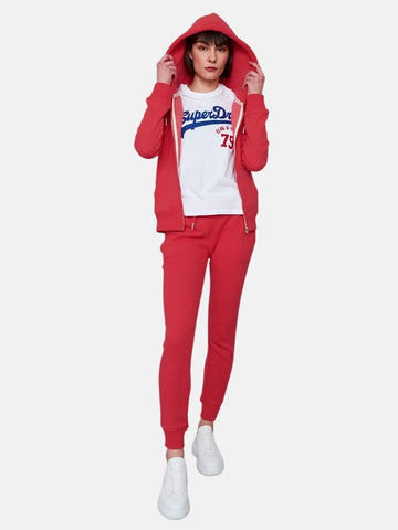 Superdry ženska crvena majica s kapuljačom