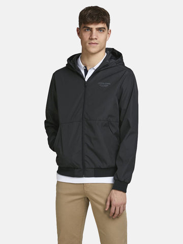 Jack & Jones muška crna jakna s kapuljačom