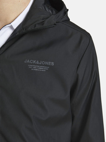 Jack & Jones muška crna jakna s kapuljačom