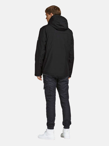 Jack & Jones muška crna jakna s kapuljačom