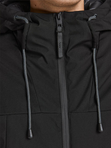 Jack & Jones muška crna jakna s kapuljačom