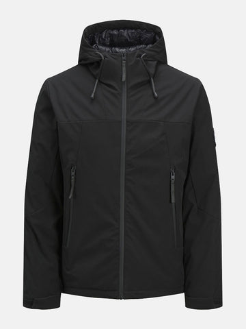 Jack & Jones muška crna jakna s kapuljačom