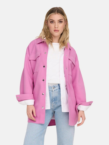 Only ženska roza jakna s pojasom